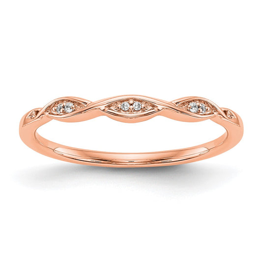 High-Quality 14K Rose Gold Diamond Wedding Band, 0.02 Carats, Stylish Value!