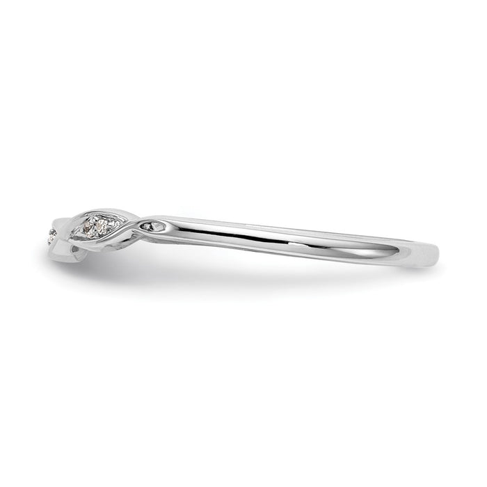 Exclusive 14K White Gold Diamond Wedding Band 0.02 Carats - Stylish Value-3