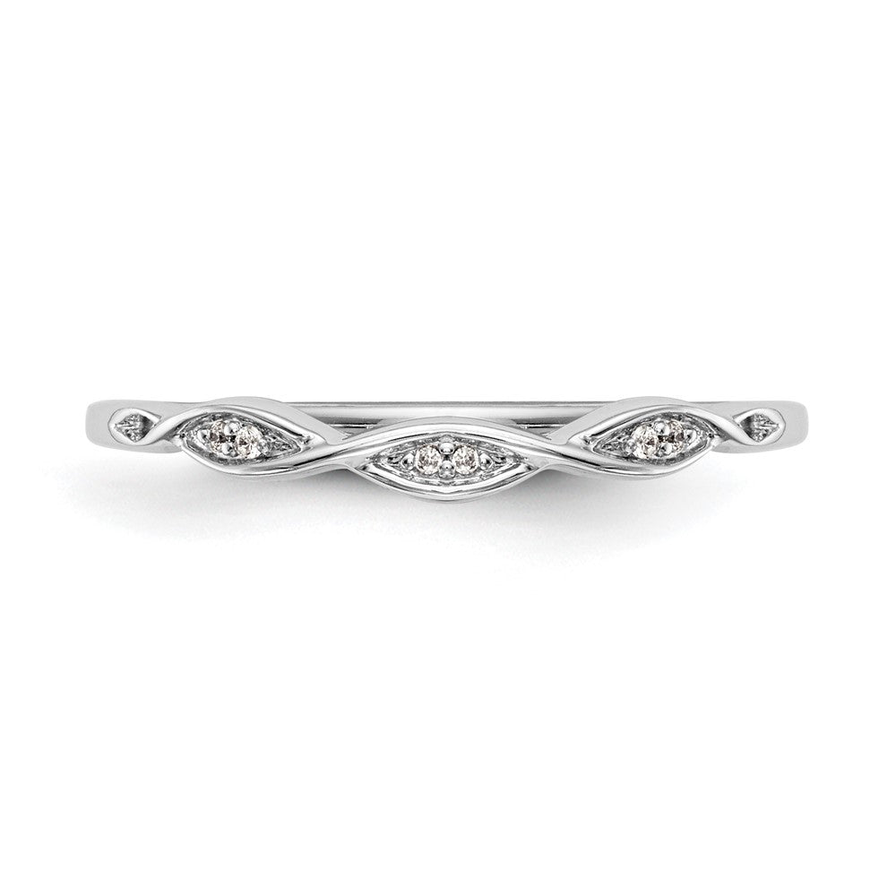 Exclusive 14K White Gold Diamond Wedding Band 0.02 Carats - Stylish Value