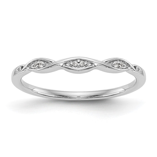 Exclusive 14K White Gold Diamond Wedding Band 0.02 Carats - Stylish Value