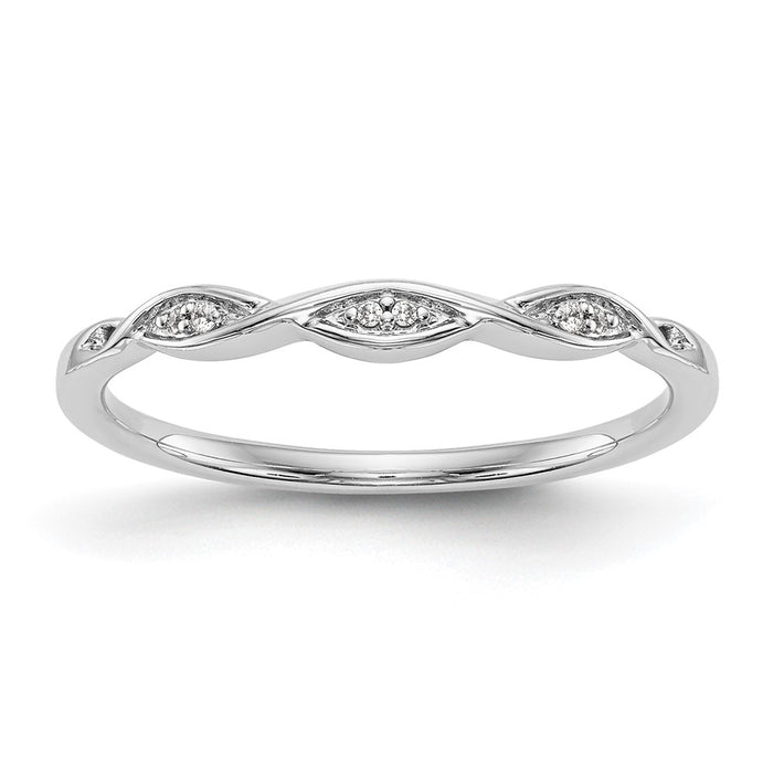 Exclusive 14K White Gold Diamond Wedding Band 0.02 Carats - Stylish Value-1