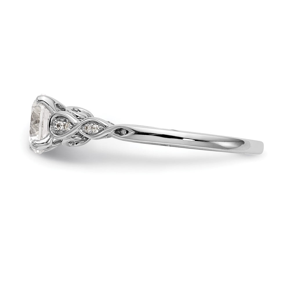 Exclusive 14K White Gold Semi-Mount Engagement Ring | .03 Carat Diamond Value