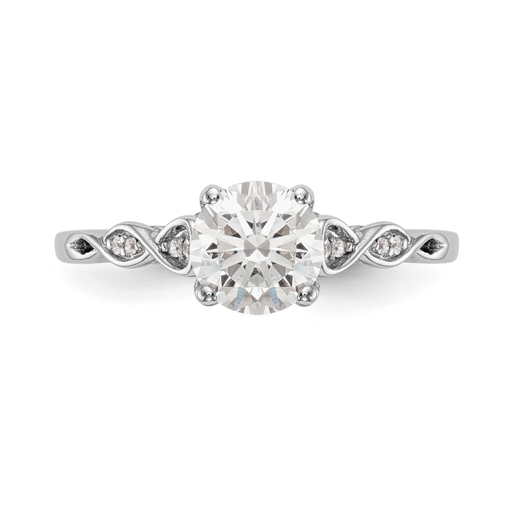 Exclusive 14K White Gold Semi-Mount Engagement Ring | .03 Carat Diamond Value