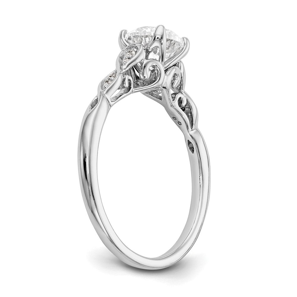 Exclusive 14K White Gold Semi-Mount Engagement Ring | .03 Carat Diamond Value