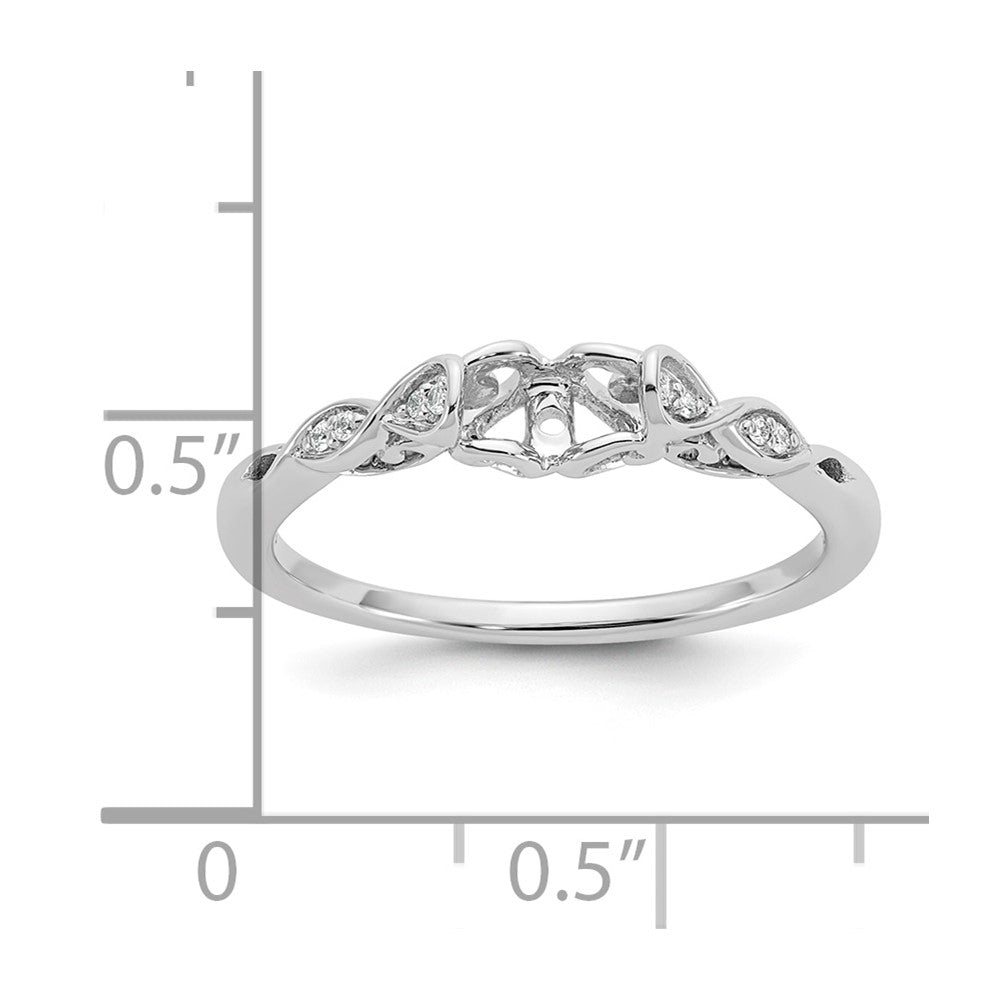 Exclusive 14K White Gold Semi-Mount Engagement Ring | .03 Carat Diamond Value