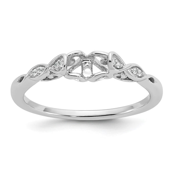 14K White Gold Semi-Mount Engagement Ring - .03 Carat Diamond