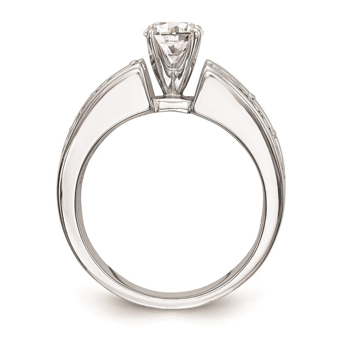High-Quality 14K White Gold Channel Set Peg Engagement Ring Mounting - Affordable Price-2