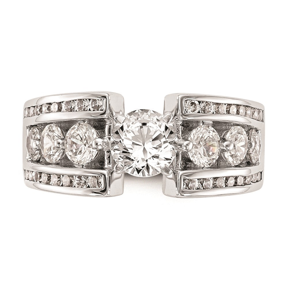 High-Quality 14K White Gold Channel Set Peg Engagement Ring Mounting - Affordable Price
