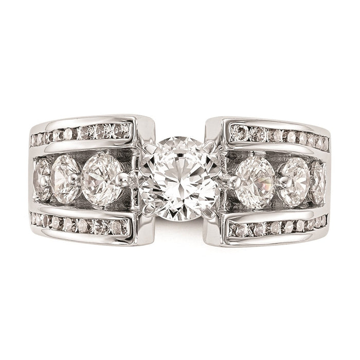High-Quality 14K White Gold Channel Set Peg Engagement Ring Mounting - Affordable Price-4