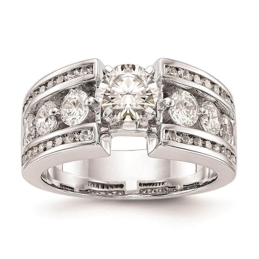 High-Quality 14K White Gold Channel Set Peg Engagement Ring Mounting - Affordable Price