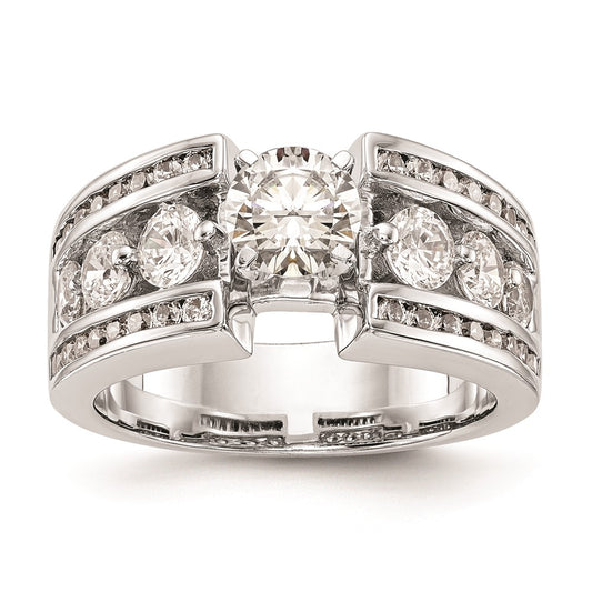 High-Quality 14K White Gold Channel Set Peg Engagement Ring Mounting - Affordable Price