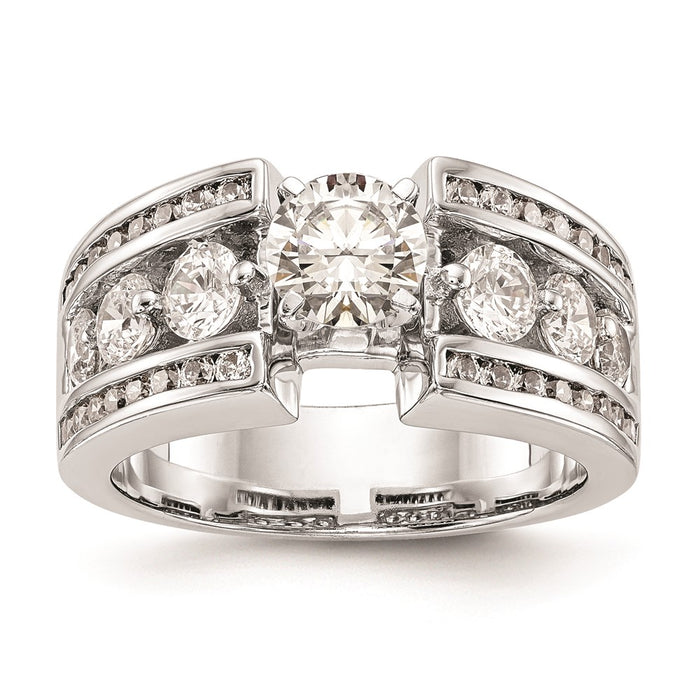 High-Quality 14K White Gold Channel Set Peg Engagement Ring Mounting - Affordable Price-1