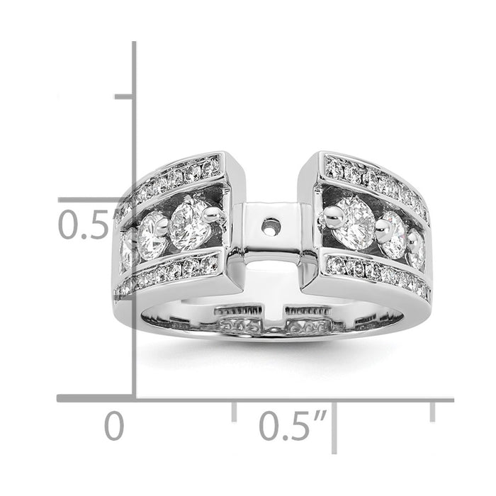 Buy Stylish 14K White Gold 1.3 Carat Diamond Semi-Mount Engagement Ring-7