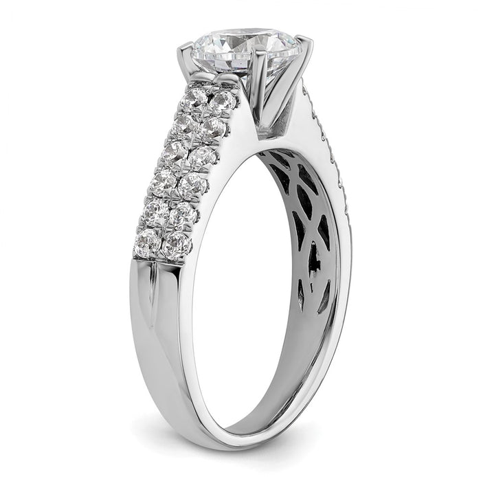 Buy Exclusive 14K White Gold Double Row Peg Set 5/8 Carat Diamond Ring-6