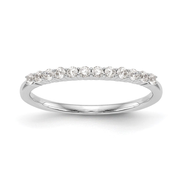14K White Gold Diamond Eternity Wedding Band, 1/4 Carat
