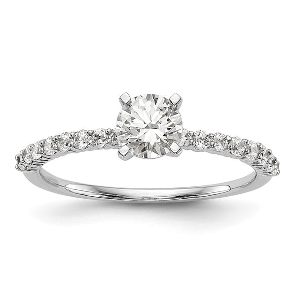 14K White Gold Semi-Mount Engagement Ring, 1/5 Carat Diamond