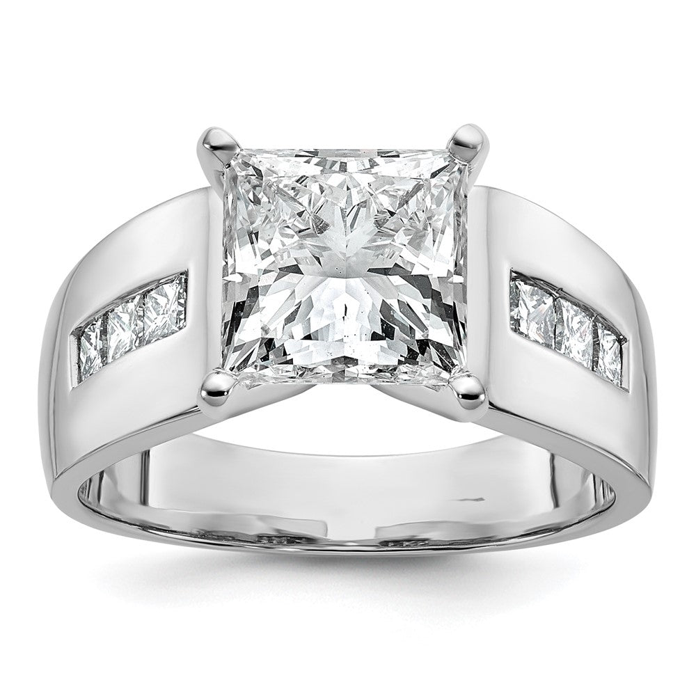 High-Quality 14K White Gold Princess Cut Engagement Ring Mounting - Stylish Value