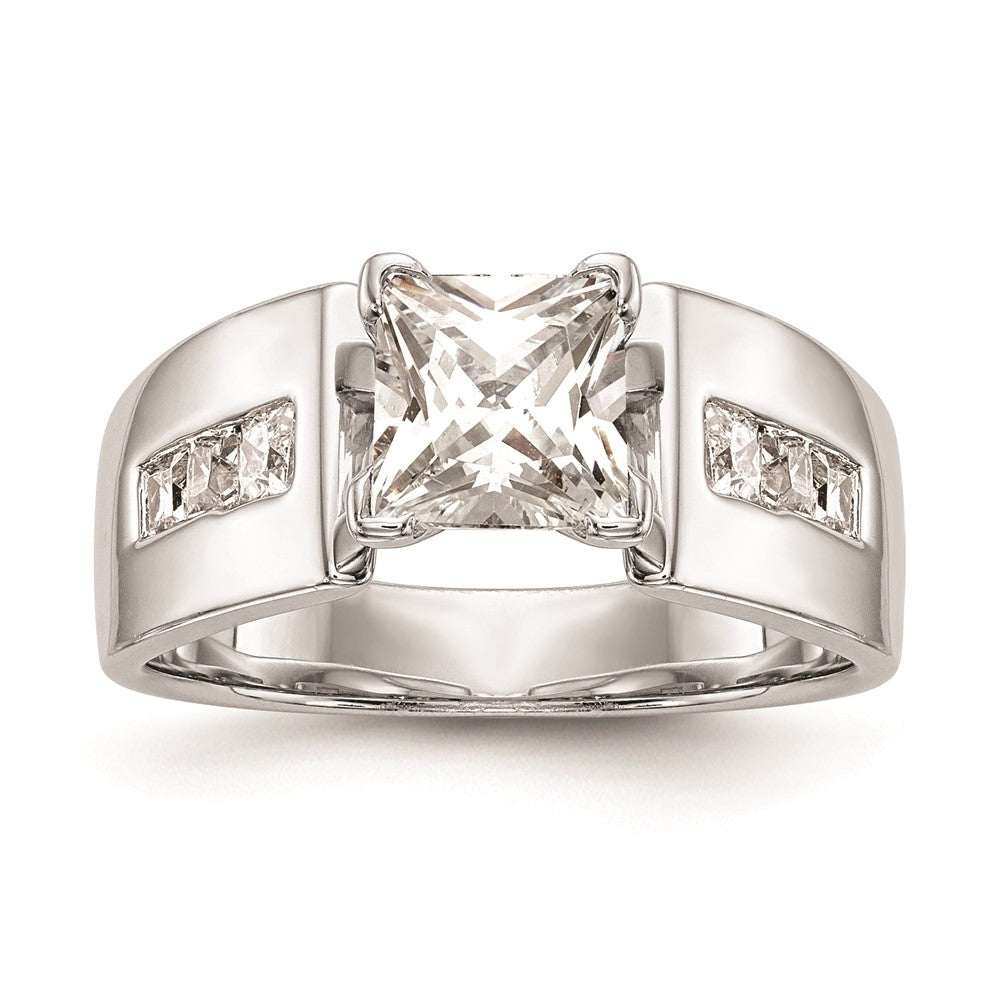 High-Quality 14K White Gold Princess Cut Engagement Ring Mounting - Stylish Value
