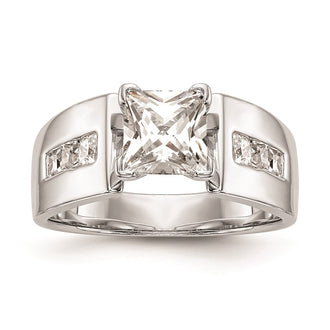 High-Quality 14K White Gold Princess Cut Engagement Ring Mounting - Stylish Value