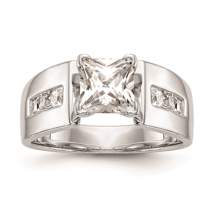 High-Quality 14K White Gold Princess Cut Engagement Ring Mounting - Stylish Value-1