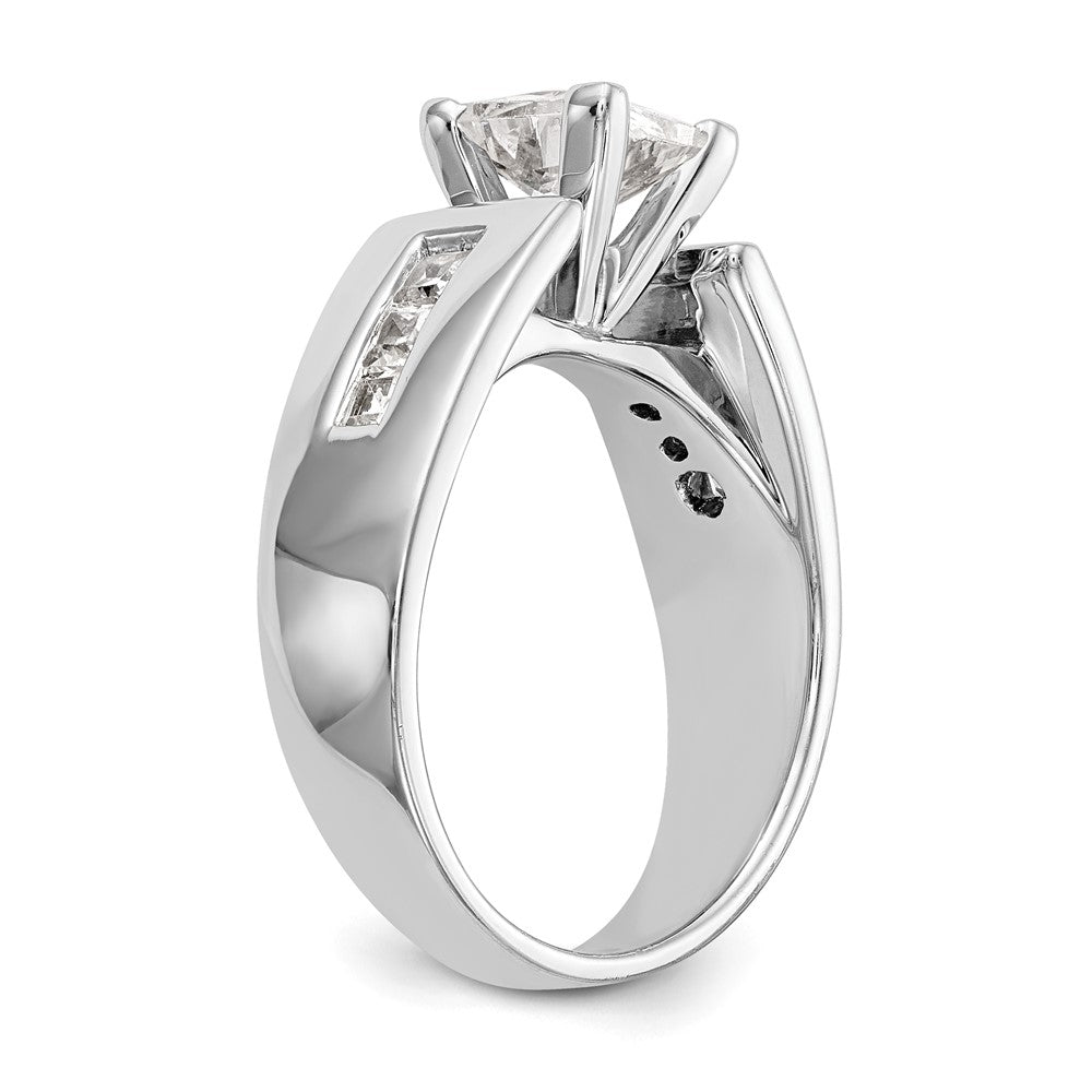 Designer 14K White Gold Engagement Ring - 3/8 Carat Princess Cut Diamonds, Stylish Value