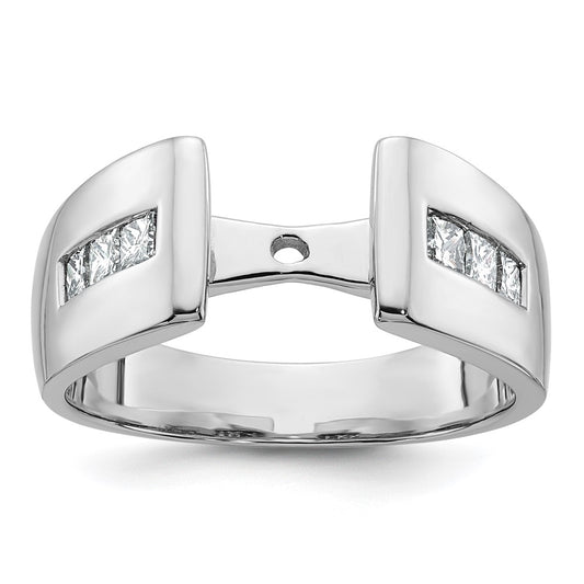 Designer 14K White Gold Engagement Ring - 3/8 Carat Princess Cut Diamonds, Stylish Value