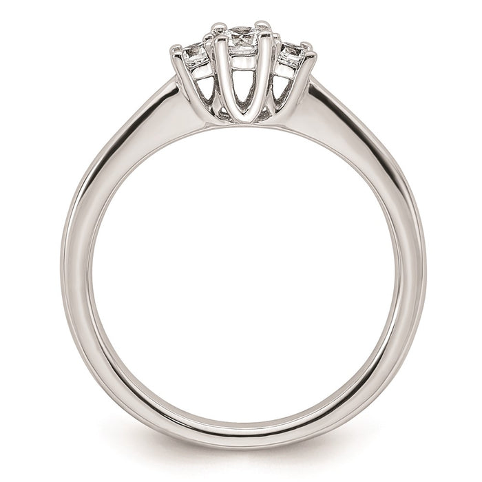 Exclusive 14K White Gold 3-Stone Engagement Ring Setting - Affordable Luxury!-2