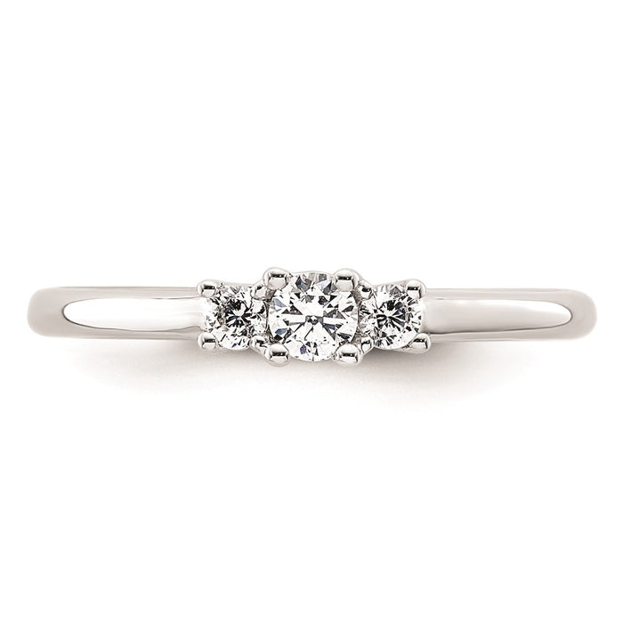 Exclusive 14K White Gold 3-Stone Engagement Ring Setting - Affordable Luxury!-4