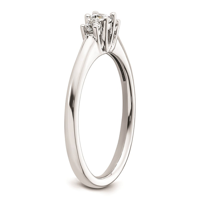 Exclusive 14K White Gold 3-Stone Engagement Ring Setting - Affordable Luxury!-6