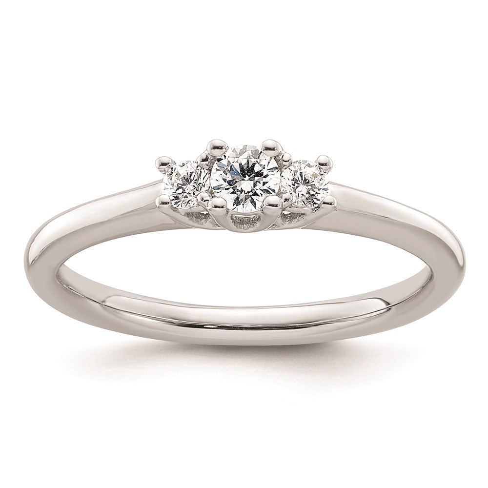 Exclusive 14K White Gold 3-Stone Engagement Ring Setting - Affordable Luxury!