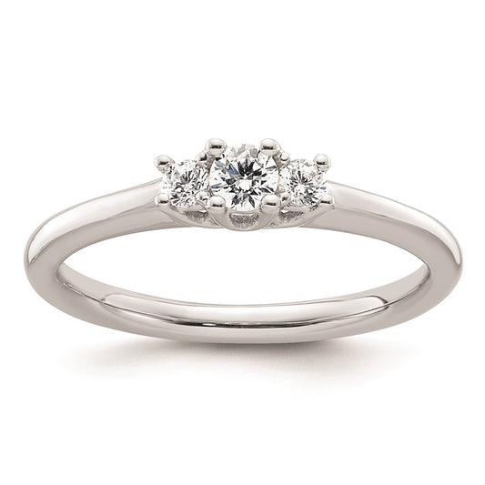 Exclusive 14K White Gold 3-Stone Engagement Ring Setting - Affordable Luxury!