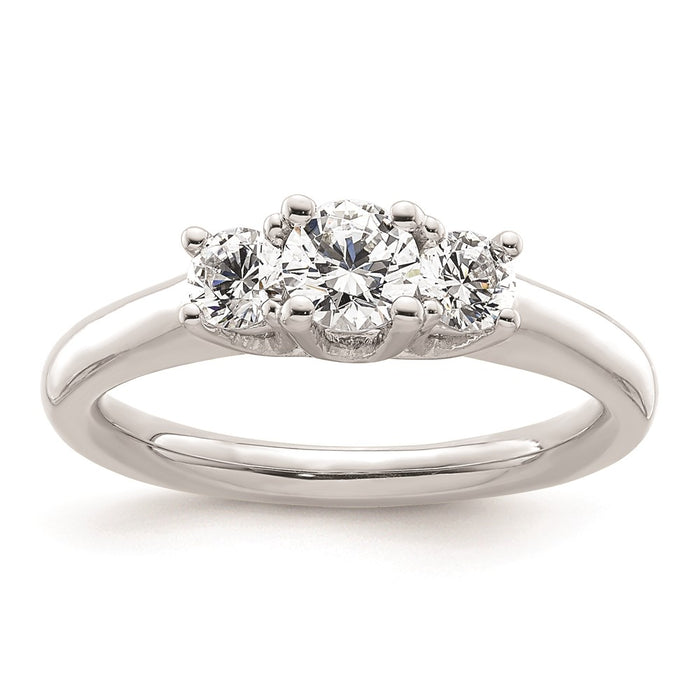 Buy Exclusive 14K White Gold 3-Stone Engagement Ring Setting - Stylish Value!-1