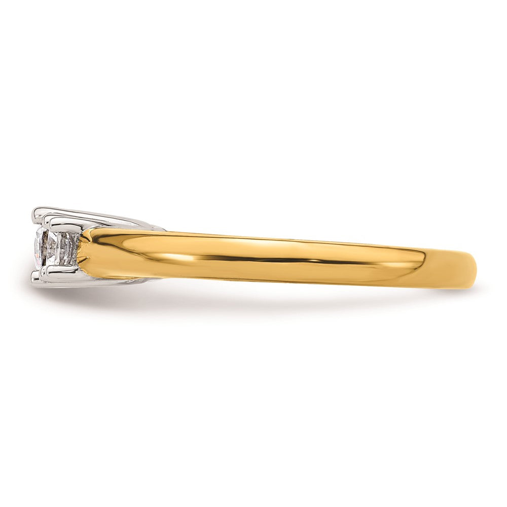 High-Quality 14K Two-Tone 3-Stone Engagement Ring Setting - Affordable Luxury