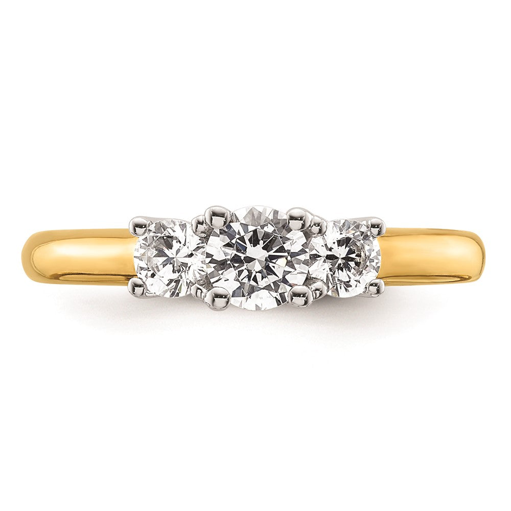 High-Quality 14K Two-Tone 3-Stone Engagement Ring Setting - Affordable Luxury