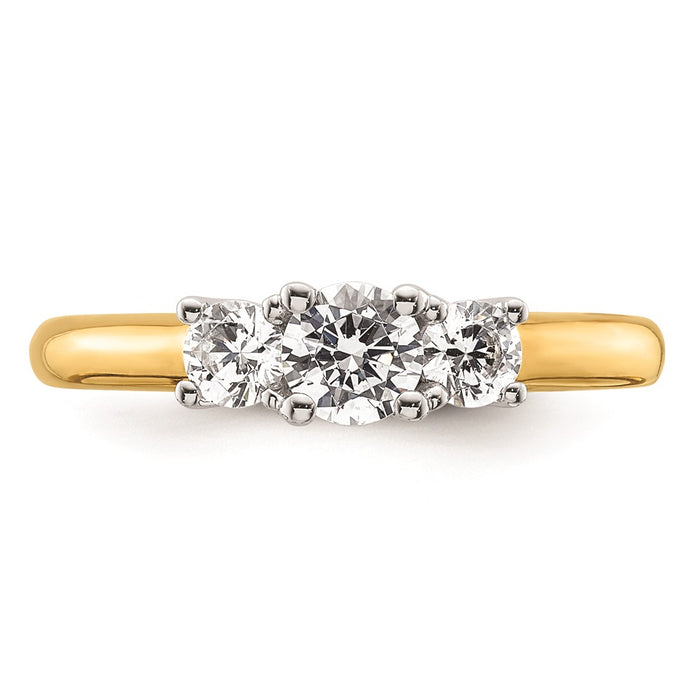 High-Quality 14K Two-Tone 3-Stone Engagement Ring Setting - Affordable Luxury-4