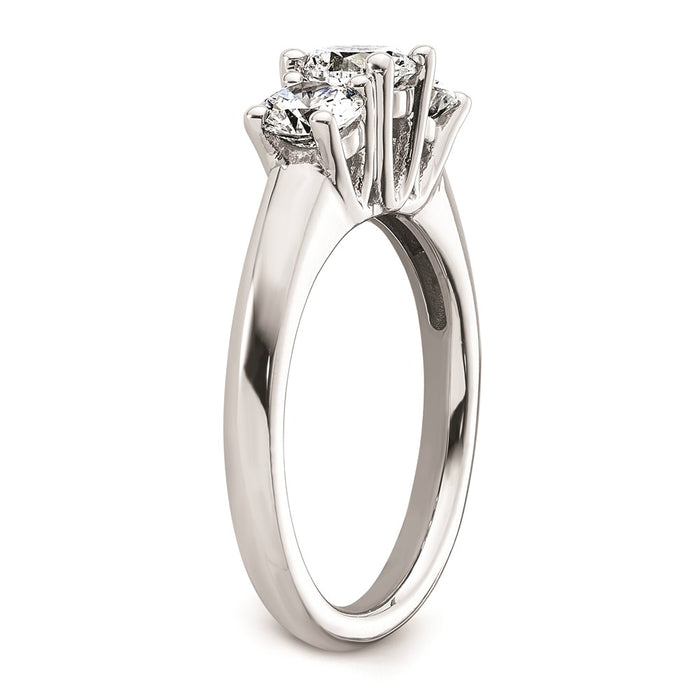 Buy Exclusive 14K White Gold 3-Stone Engagement Ring Setting, 1/2 Carat Value-6