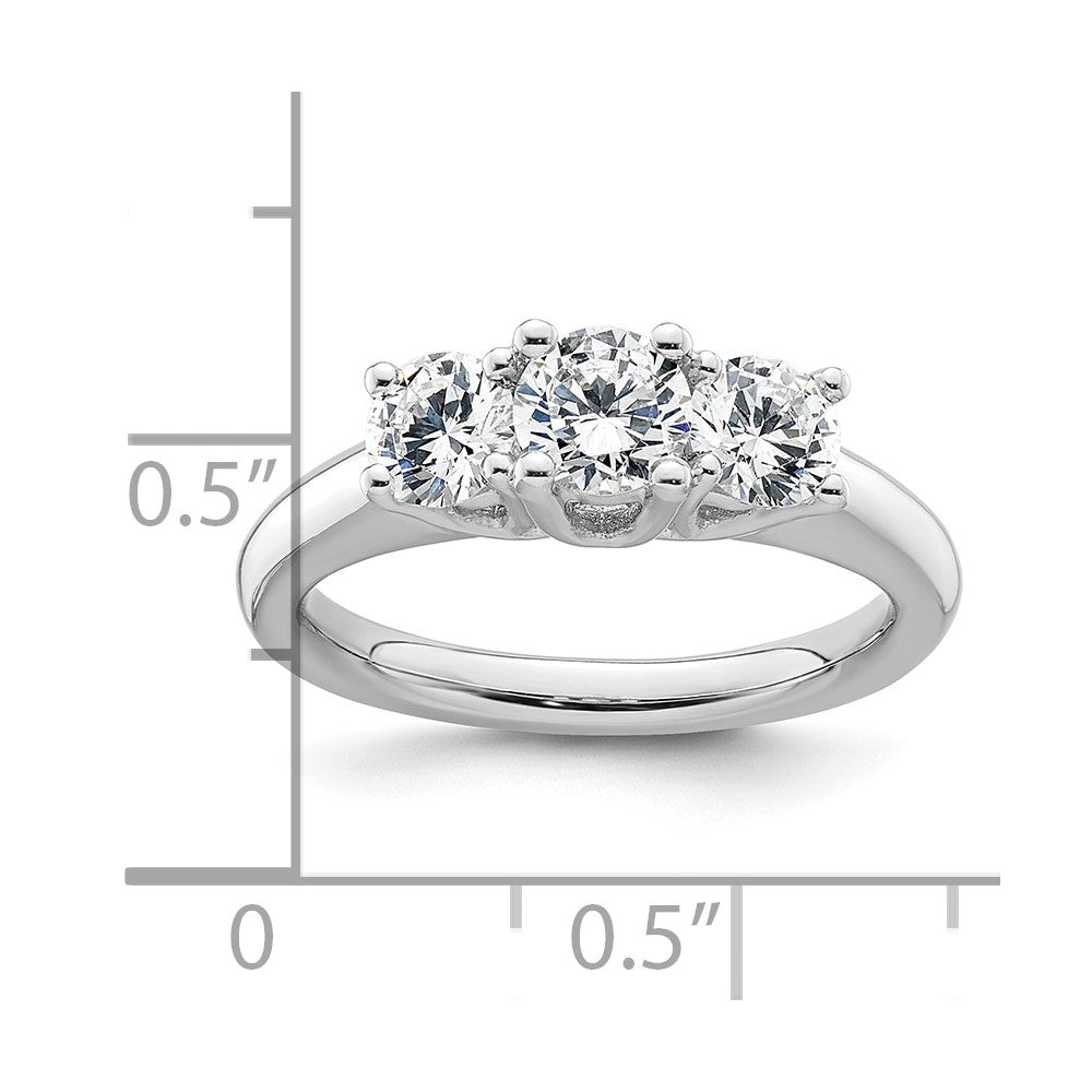 Buy Exclusive 14K White Gold 3-Stone Engagement Ring Setting, 1/2 Carat Value