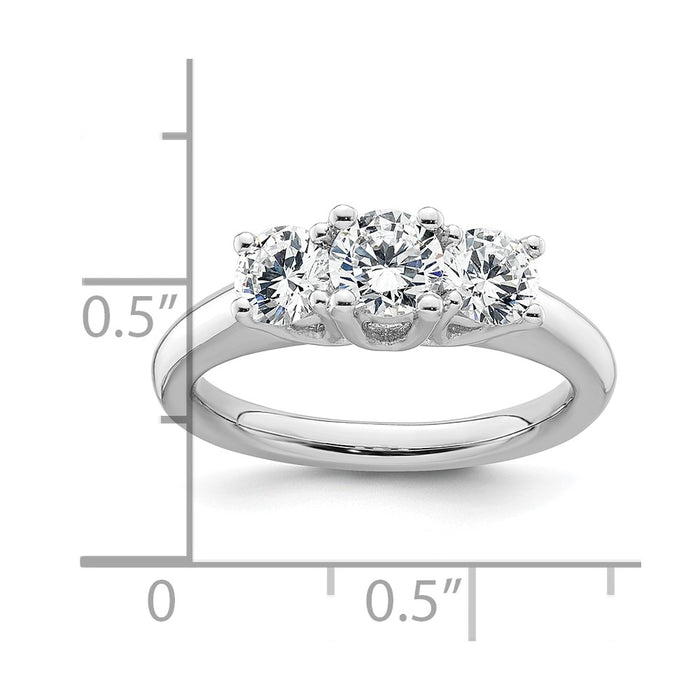 Buy Exclusive 14K White Gold 3-Stone Engagement Ring Setting, 1/2 Carat Value-7