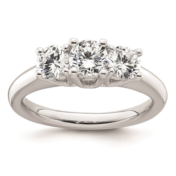 14K White Gold 3-Stone Engagement Ring Setting, 1/2 Carat - Style GR1-1022883