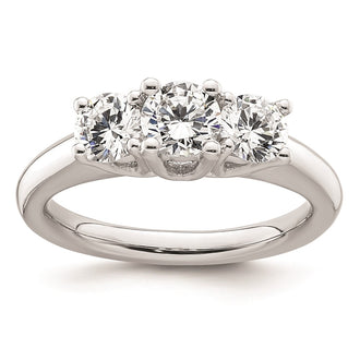 Buy Exclusive 14K White Gold 3-Stone Engagement Ring Setting, 1/2 Carat Value