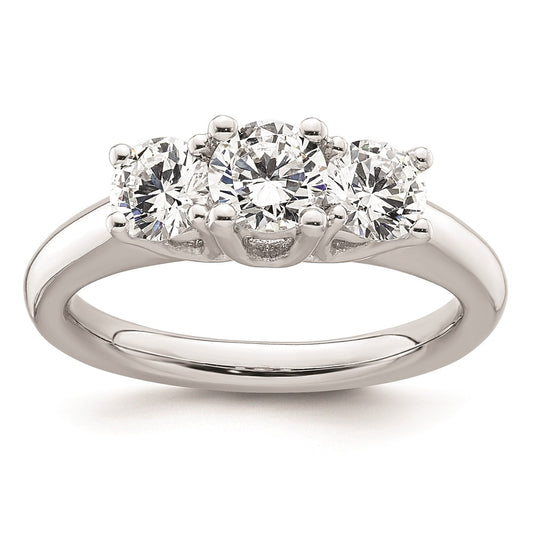 Buy Exclusive 14K White Gold 3-Stone Engagement Ring Setting, 1/2 Carat Value