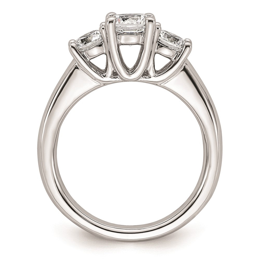Buy Exclusive 14K White Gold 3-Stone Engagement Ring Setting - Stylish 3/4 Ct