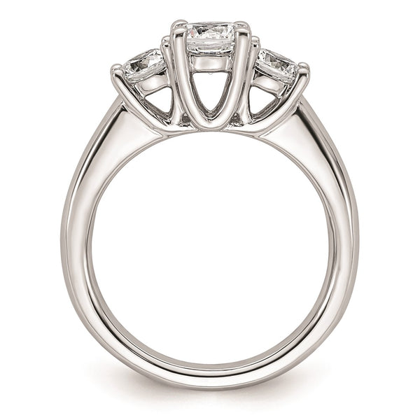 14K White Gold 3-Stone Engagement Ring Setting - 3/4 Ct
