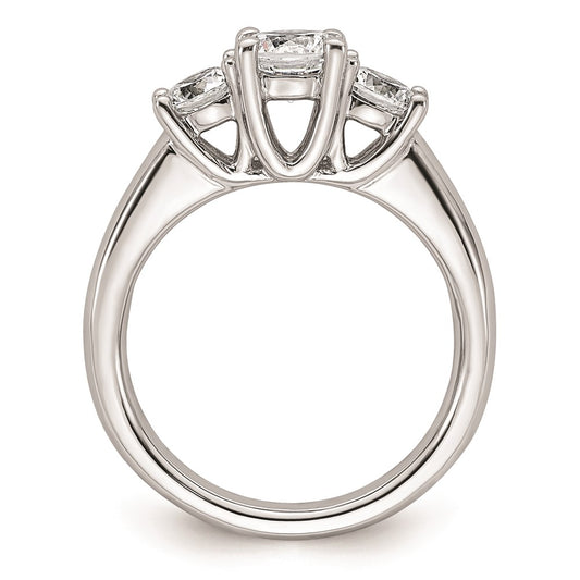 Buy Exclusive 14K White Gold 3-Stone Engagement Ring Setting - Stylish 3/4 Ct