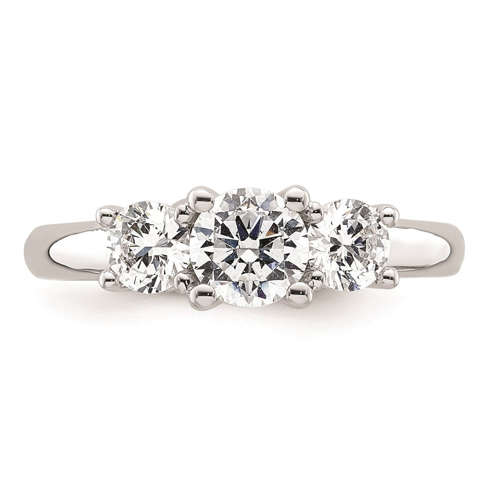 Buy Exclusive 14K White Gold 3-Stone Engagement Ring Setting - Stylish 3/4 Ct