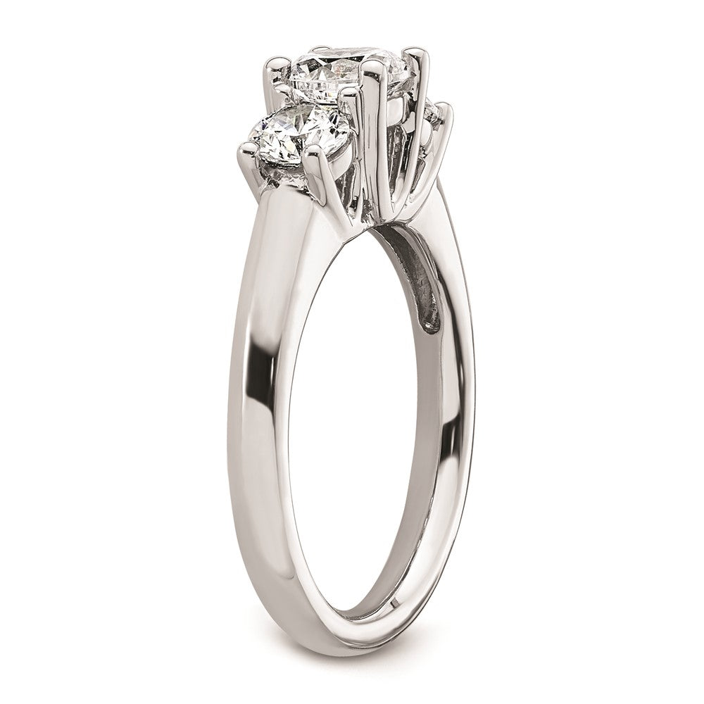 Buy Exclusive 14K White Gold 3-Stone Engagement Ring Setting - Stylish 3/4 Ct