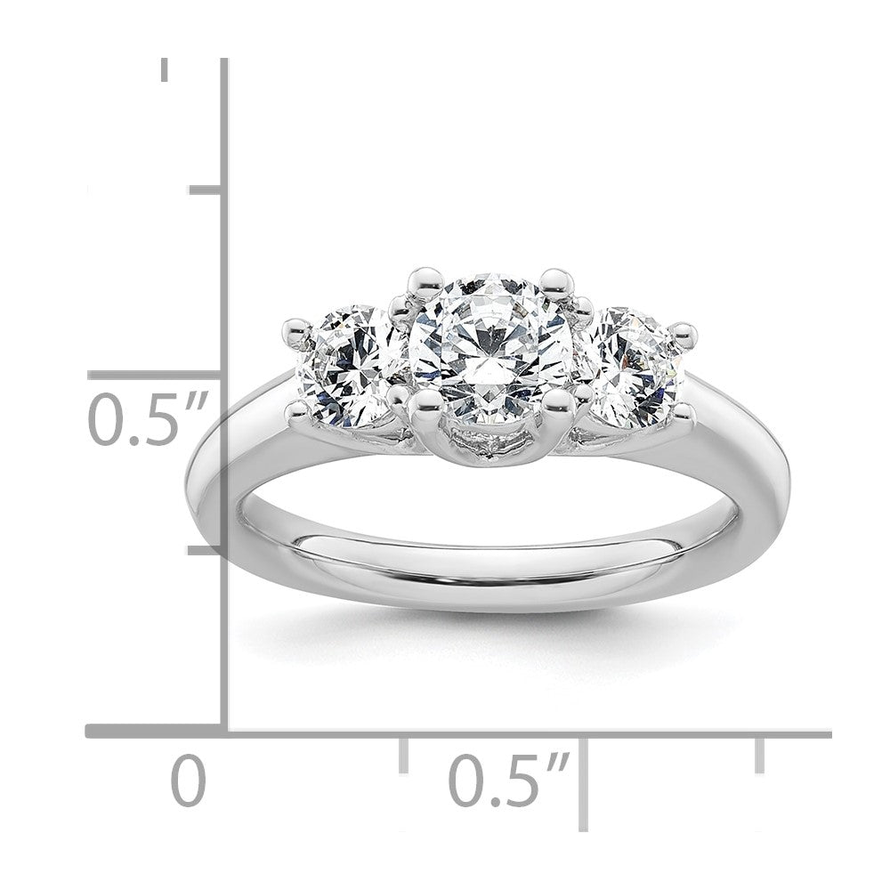 Buy Exclusive 14K White Gold 3-Stone Engagement Ring Setting - Stylish 3/4 Ct