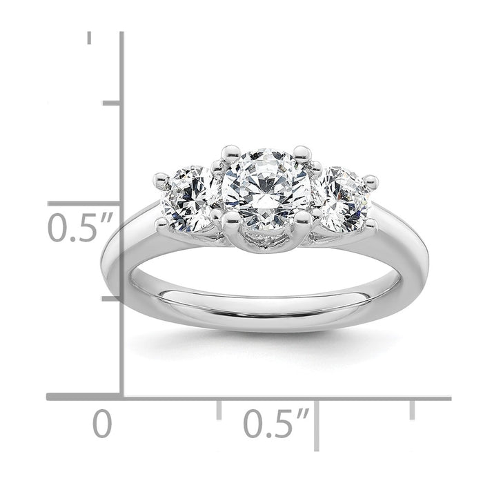 Buy Exclusive 14K White Gold 3-Stone Engagement Ring Setting - Stylish 3/4 Ct-7