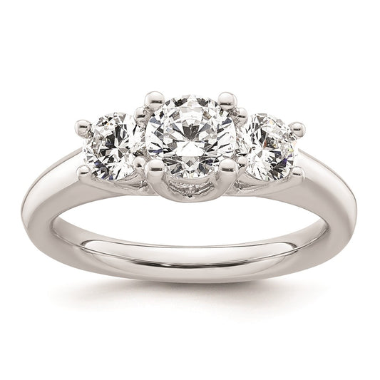 Buy Exclusive 14K White Gold 3-Stone Engagement Ring Setting - Stylish 3/4 Ct
