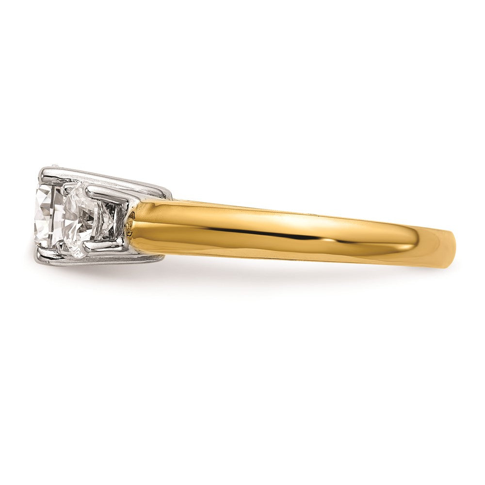 High-Quality 14K Two-Tone 3-Stone Engagement Ring Setting, Stylish & Affordable